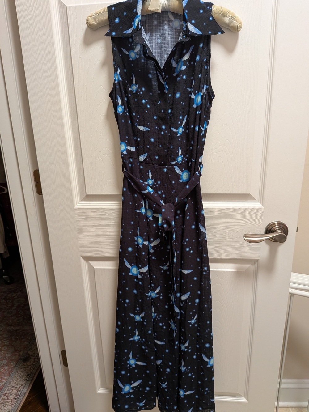 Blackmilk x Legend Of Zelda Navi Black Sleeveless Maxi Dress Size 6 Tie Sash